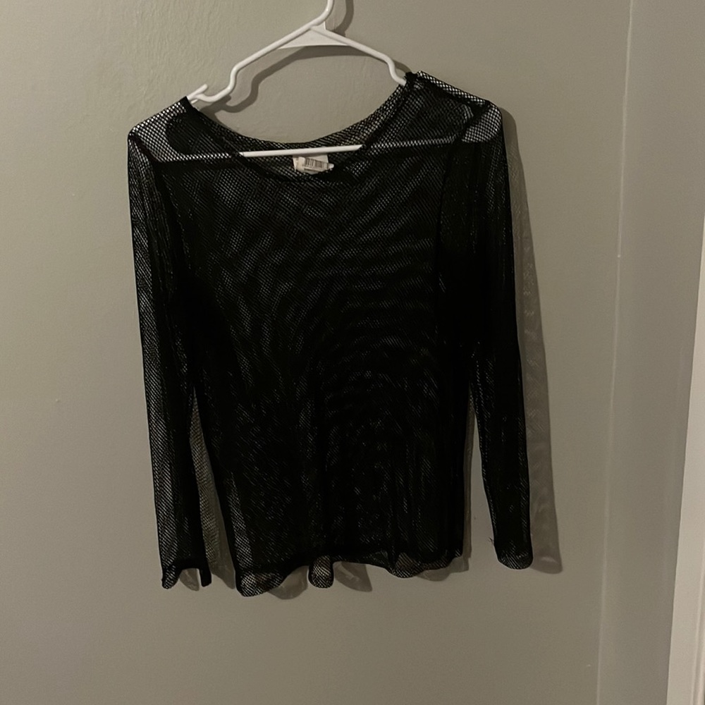 Sheer medium black fishnet shirt
